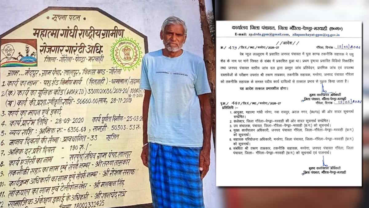 रिश्वत मांगने वाले मनरेगा तकनीकी सहायक पर बड़ी कार्रवाई, वीडियो वायरल होने के बाद पद से हटाया गया