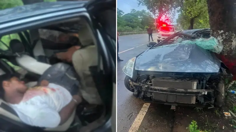 Breaking: सेंट्रल एवेन्यू पर मौत की रफ्तार, कार के उड़े परखच्चे; 2 युवकों ने मौके पर तोड़ा दम