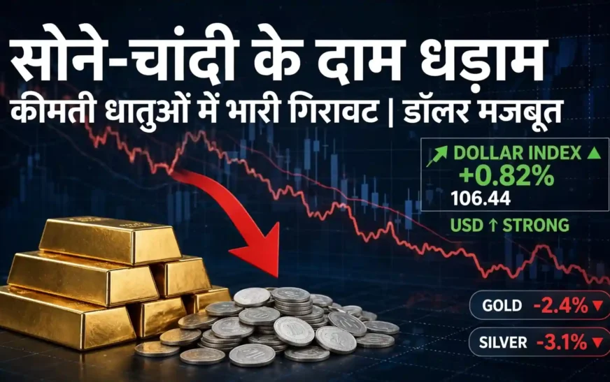 Gold-Silver Price: सोने में 1% से ज्यादा गिरावट, चांदी भी लुढ़की